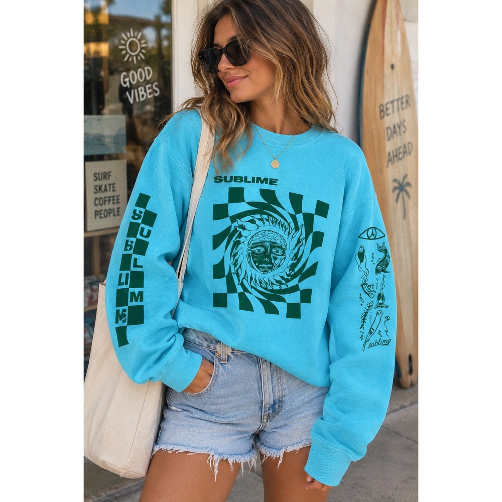 Rowdy Sprout Sublime Graphic Sweatshirt Blue Women's M 16